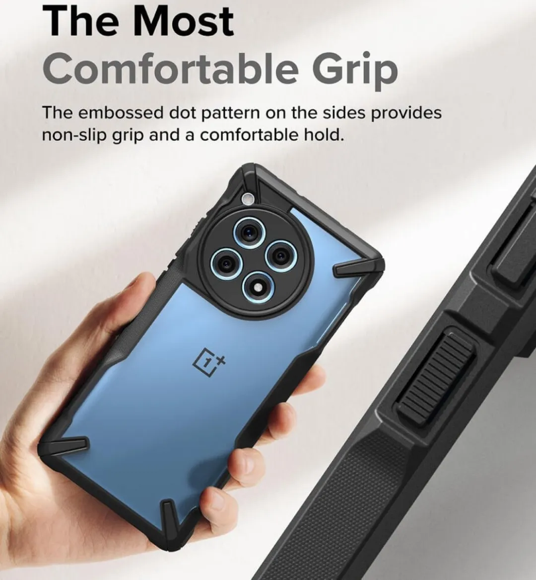 Ringke Fusion X Hoesje OnePlus 12R - Militaire Standaard - Zwart