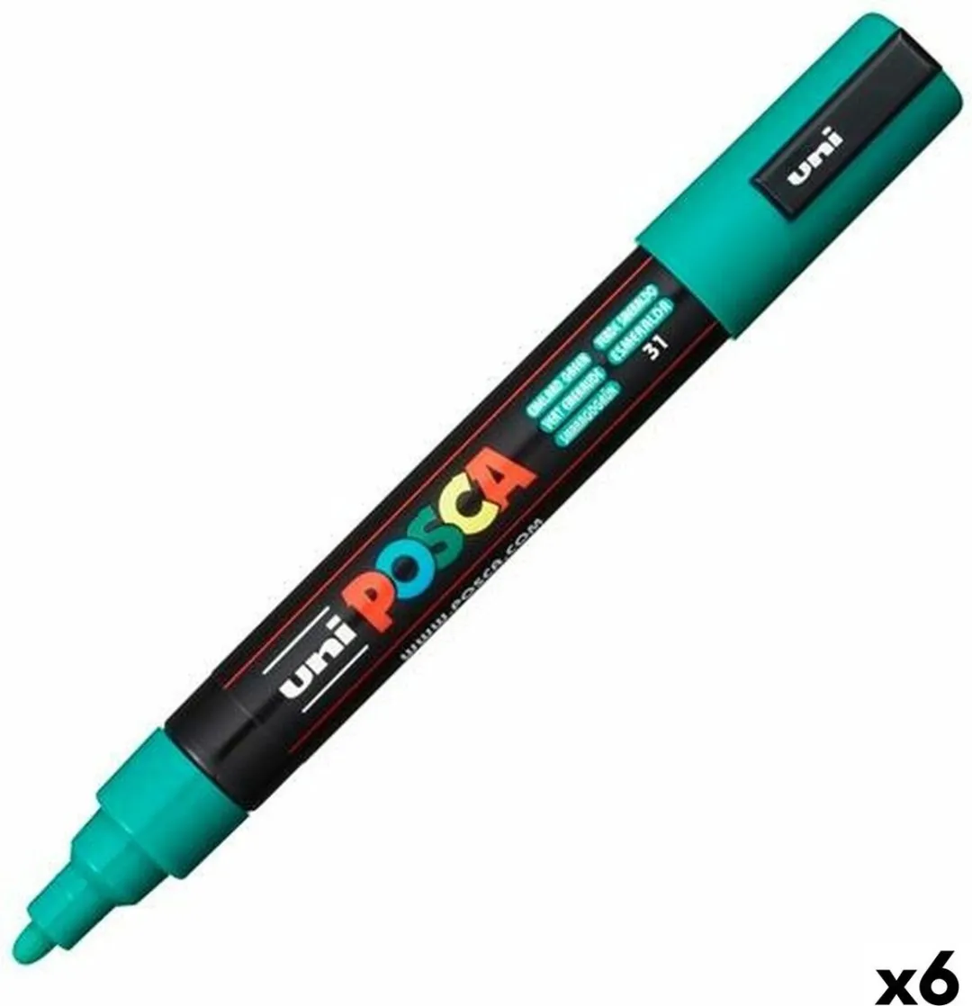 Posca PC-5M Smaragdgroen Verfstiften - 6 Stuks