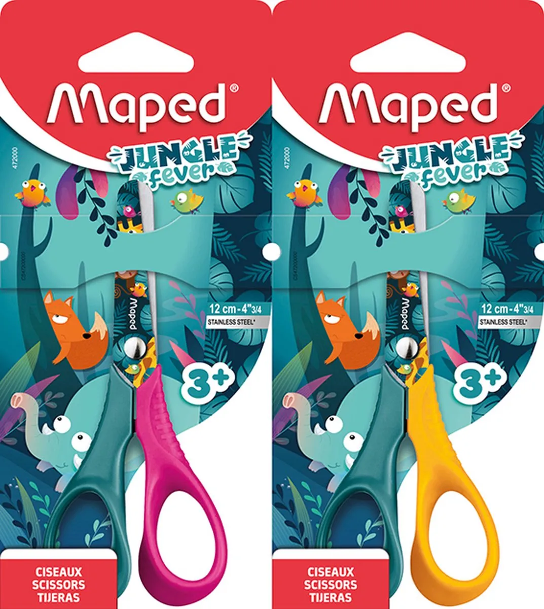 Maped Jungle Fever Schaar 12cm - Blauw/Geel