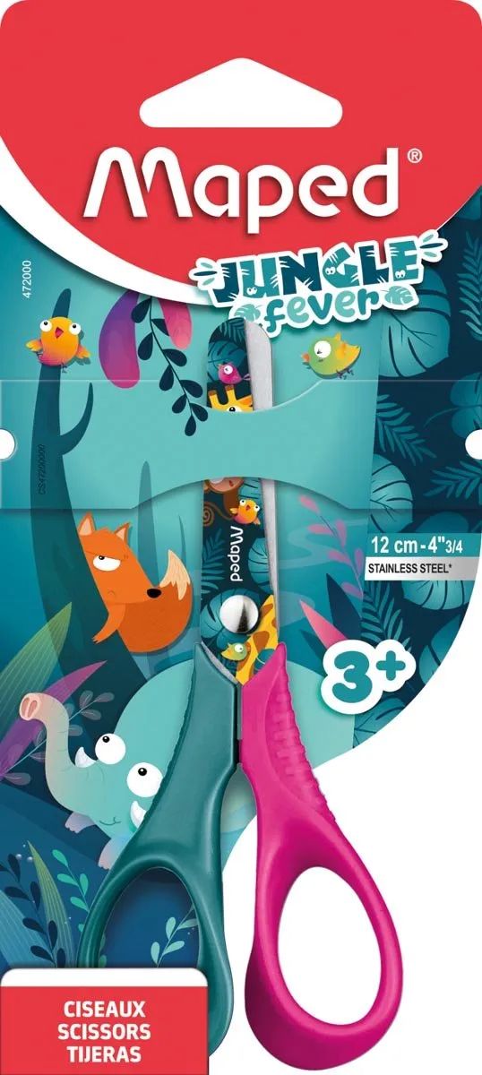 Maped Jungle Fever Schaar 12cm - Blauw/Geel