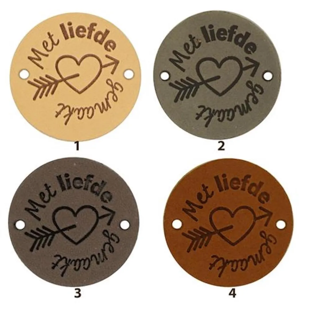 Durable Leren Labels - 2 Stuks