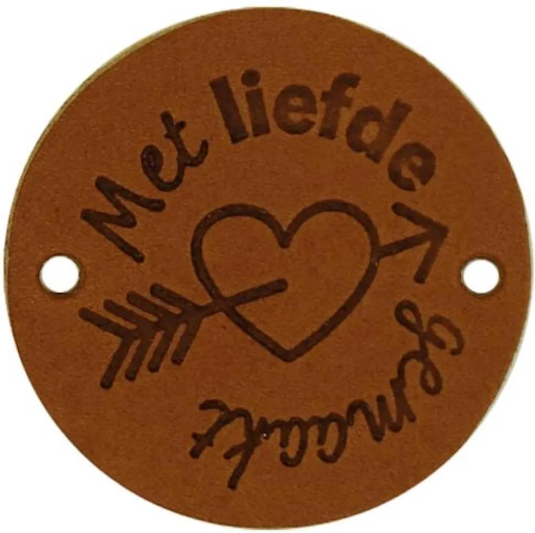 Durable Leren Labels - 2 Stuks