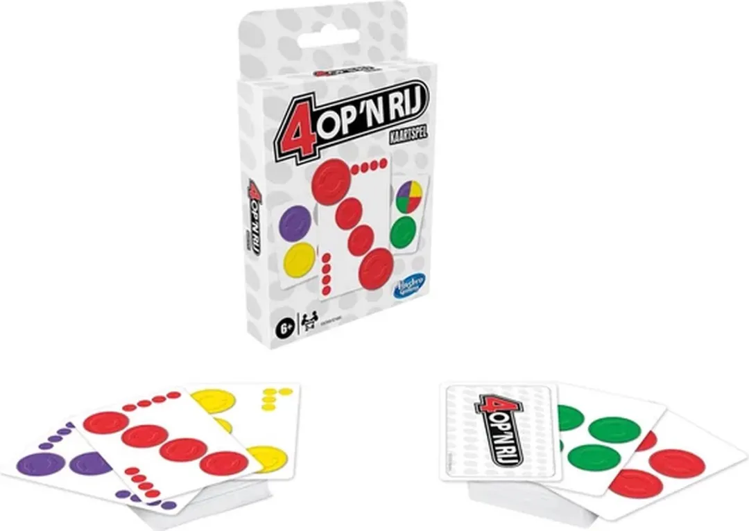 Hasbro Gaming 4 op 'n rij Kaartspel - 55 Schijven & 24 Missiekaarten