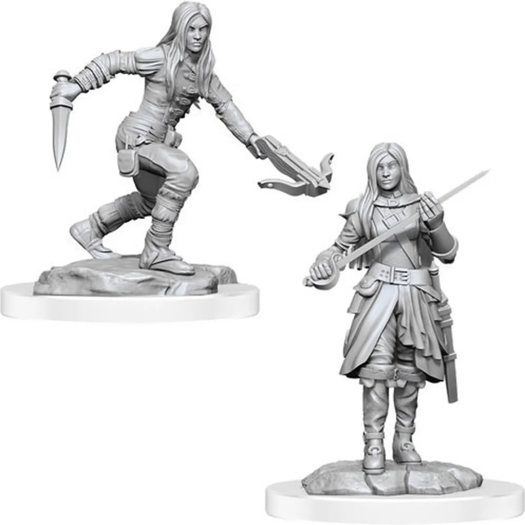 Wizkids D&D Nolzur's Marvelous Miniatures Half-Elf Rogue Vrouwelijk - 2 Stuks - Grijs