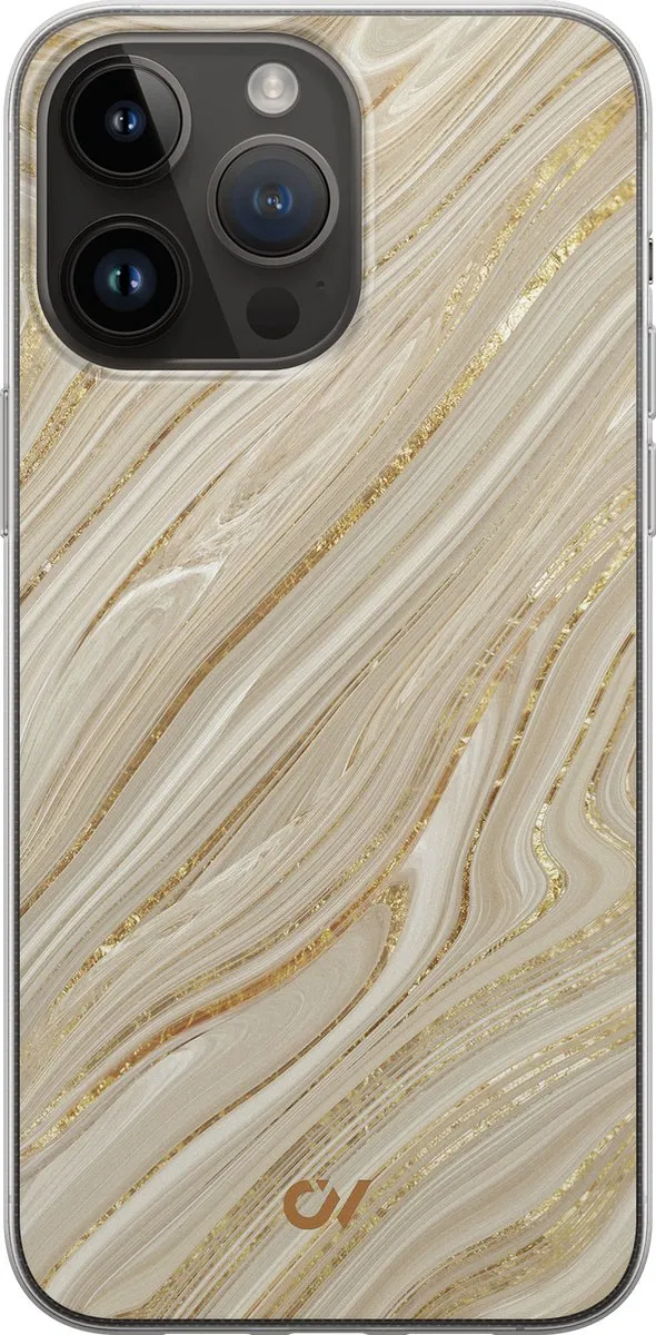 Casevibes iPhone 14 Pro Max Hoesje Golden Marble