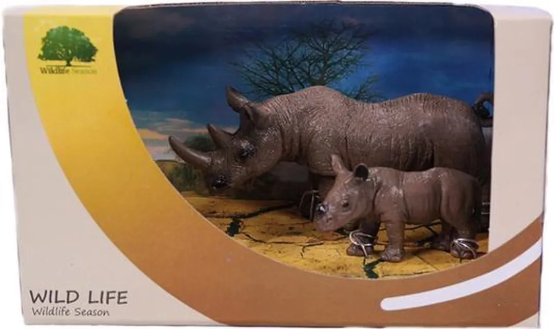 PIA Soft Toys Moeder Neushoorn & Kalf Showbox