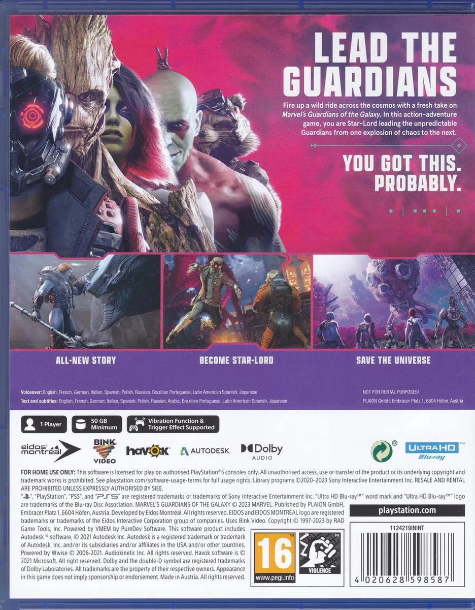 Square Enix Marvel Guardians of the Galaxy - PS5
