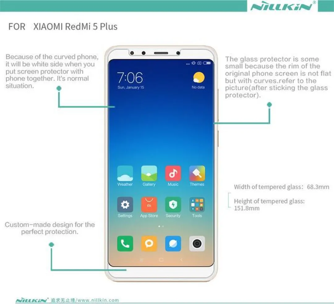 Nillkin DisplayFolio Tempered Glass 9H Xiaomi Redmi 5 Plus - afbeelding 2 van 6