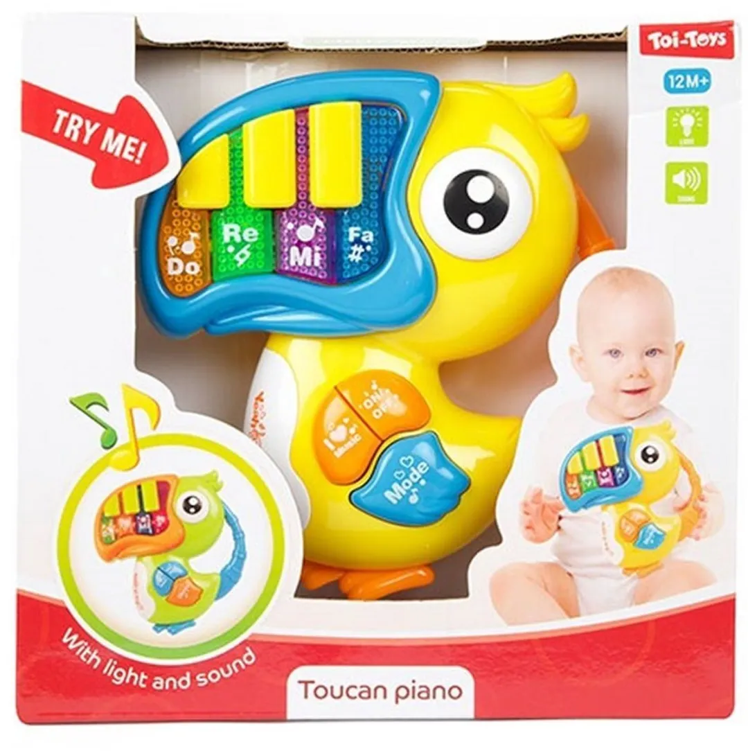 Toi-Toys Little Stars Baby Piano Toekan - Licht & Geluid - Multicolor