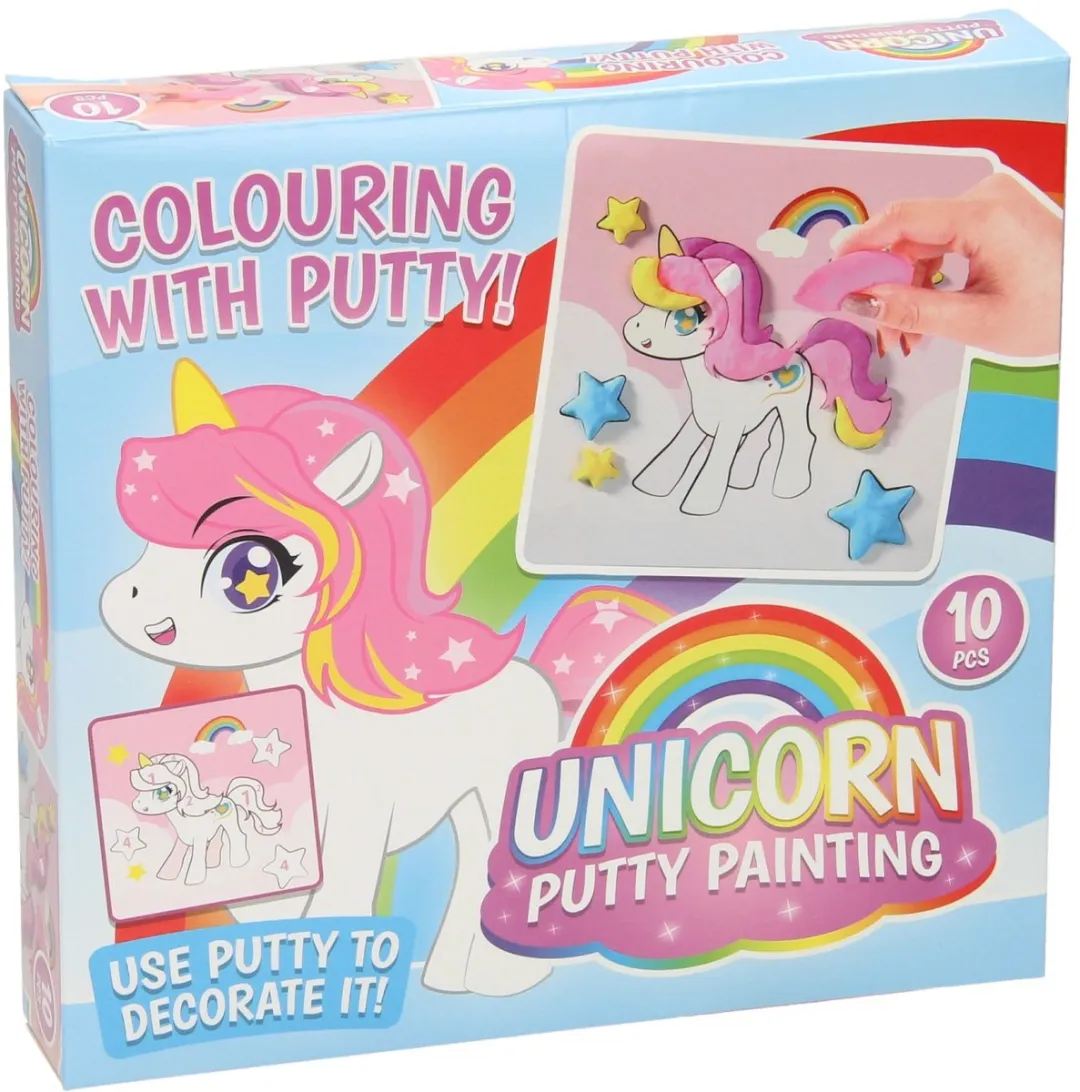 Johntoy DIY Eenhoorn Stopverf Schilderij - Multicolor