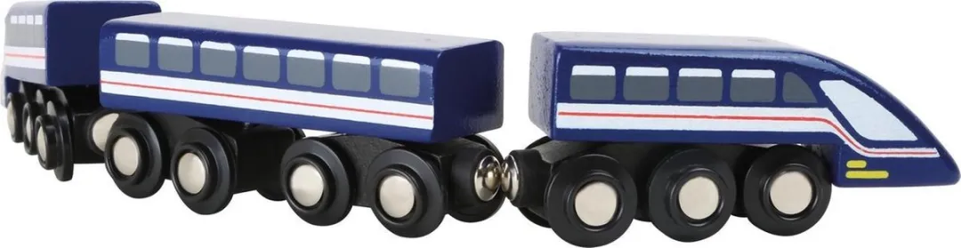 Small Foot Hogesnelheidstrein 3-delig - Blauw/Zwart