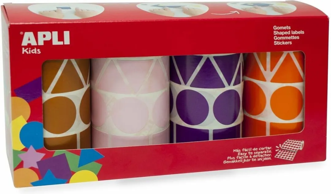 Apli Kids Gomets Geometrische Vormen - 4 Stuks - Multicolor