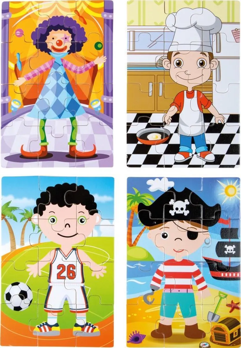 Small Foot Houten 4-in-1 Puzzelbox - Multicolor