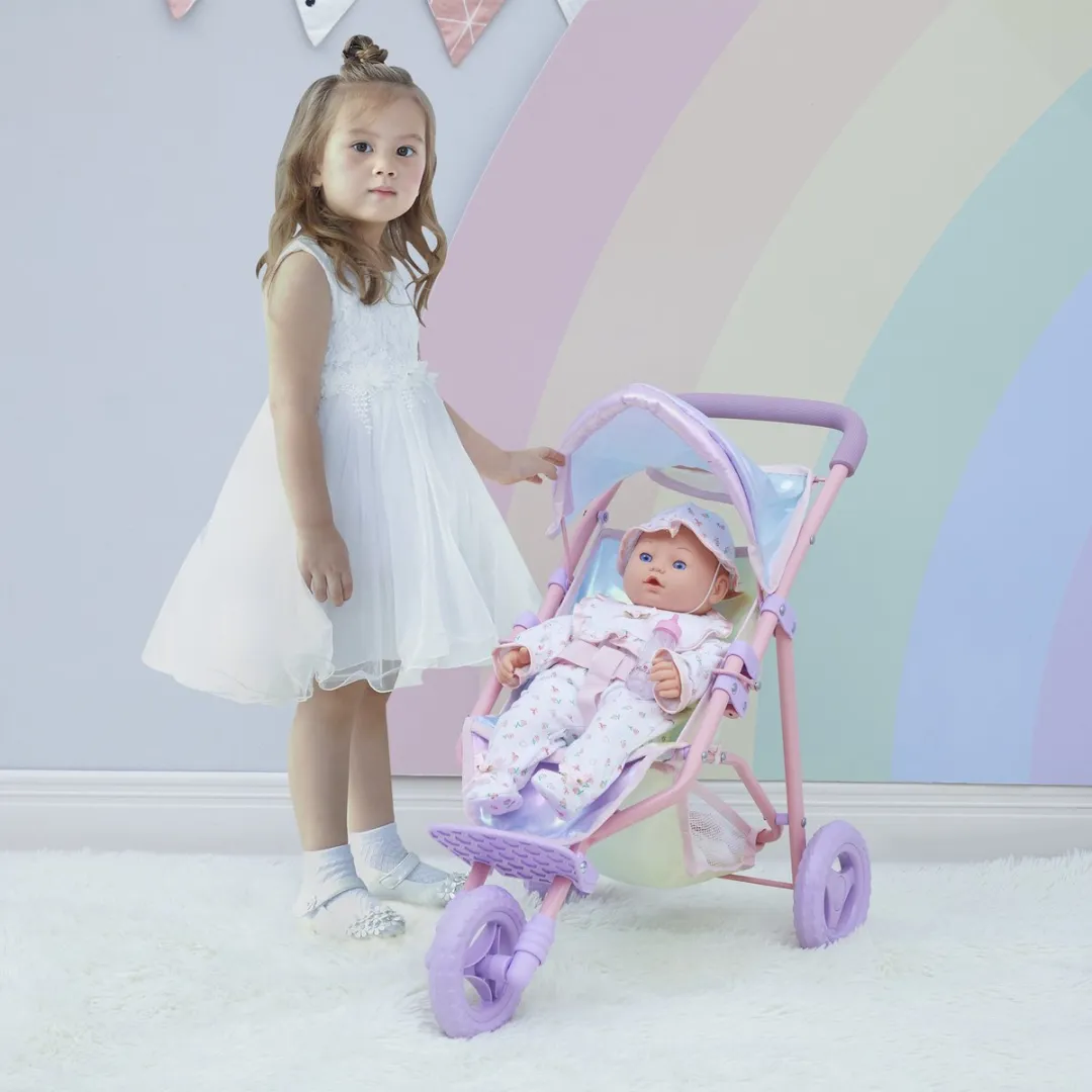Teamson Kids Poppenwagen Regenboog OL-00016 - Veelkleurig