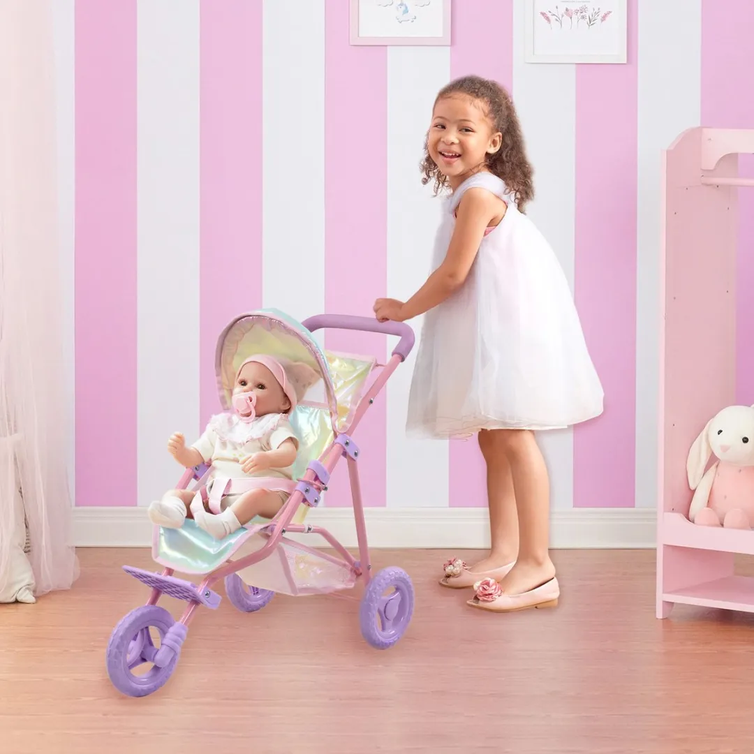 Teamson Kids Poppenwagen Regenboog OL-00016 - Veelkleurig