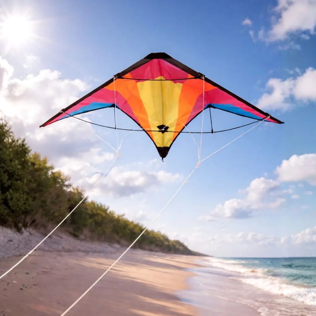 Eddy Toys Stuntvlieger 2 Lijnen - 120x60cm - Meerkleurig
