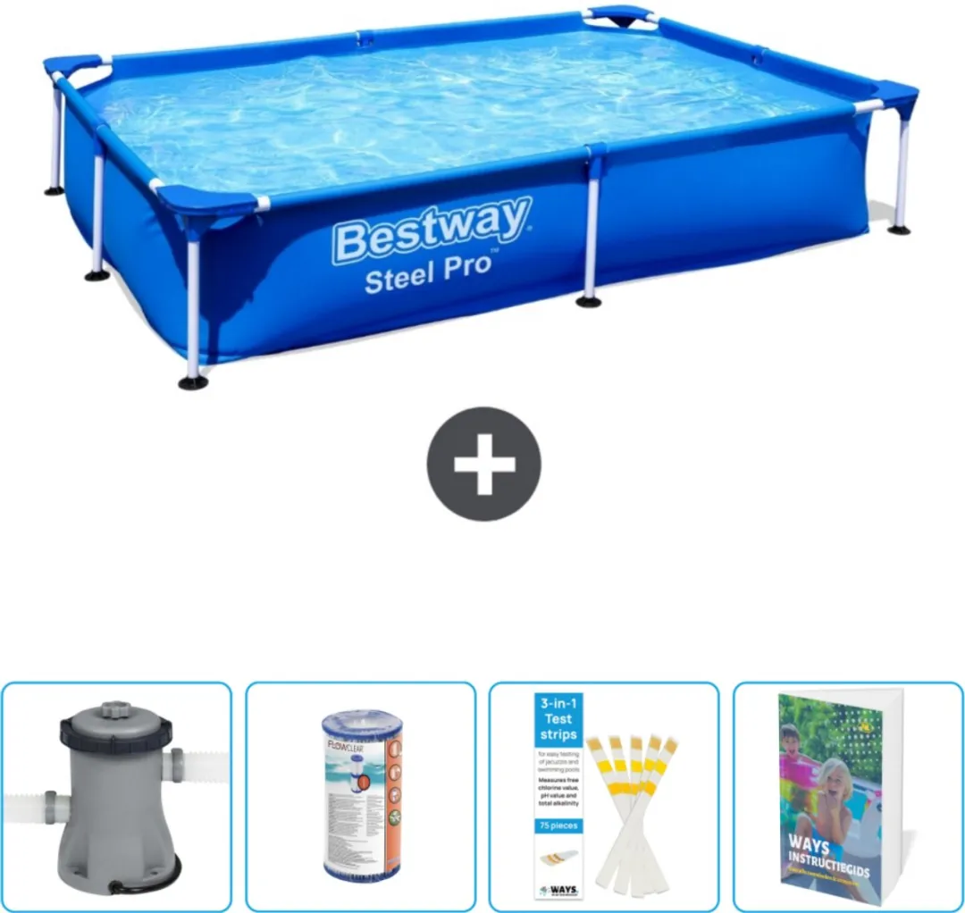 Bestway Steel Pro Zwembad 221x150cm Blauw