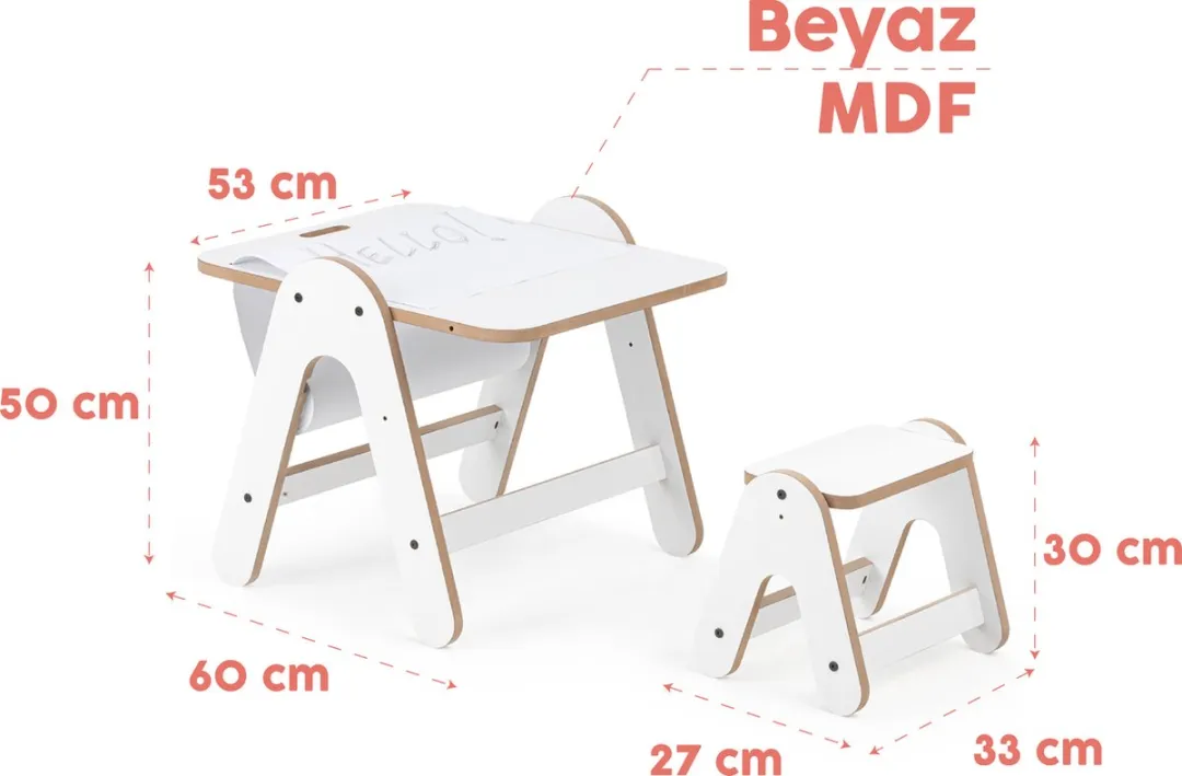 Mamatoyz Kleuterset Tekentafel Wit MDF 01MMDF