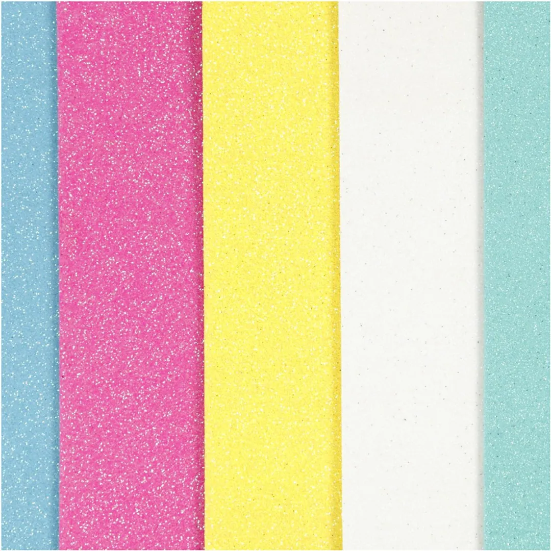 Creativ Company EVA Glitter Pastel A5 2mm - 5 Vel
