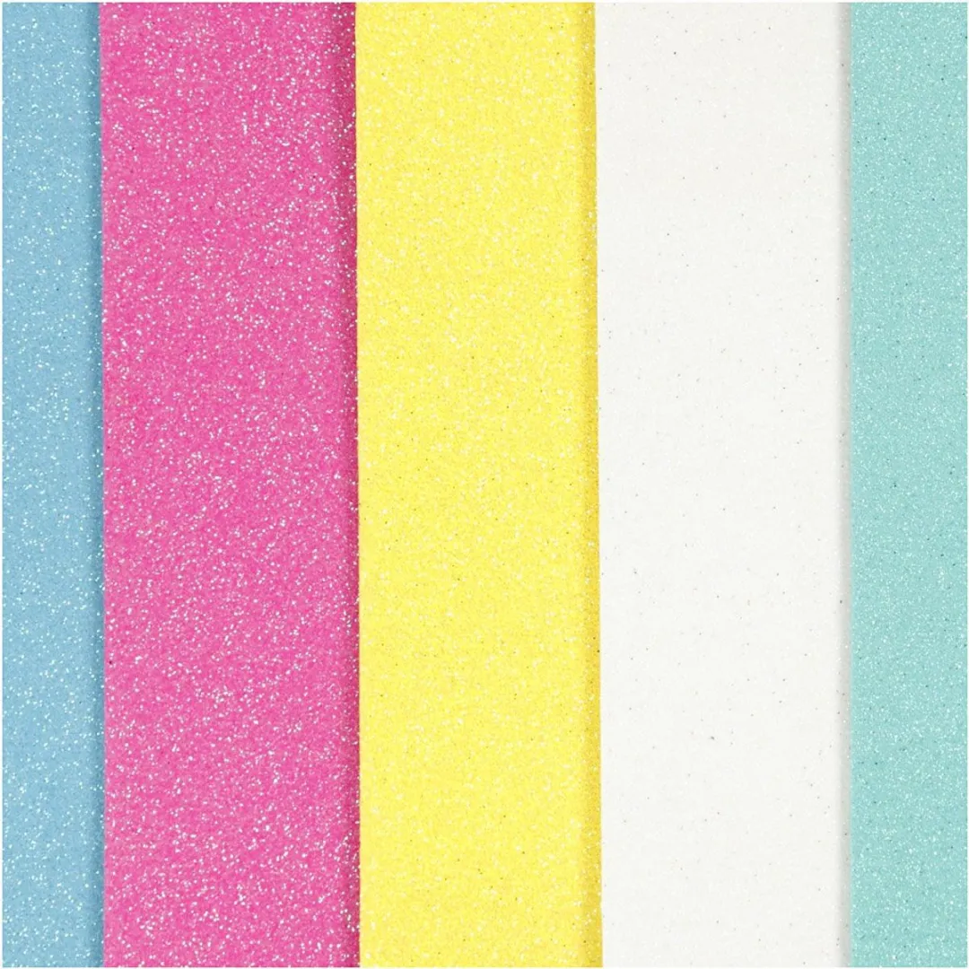 Creativ Company EVA Glitter Pastel A5 2mm - 5 Vel