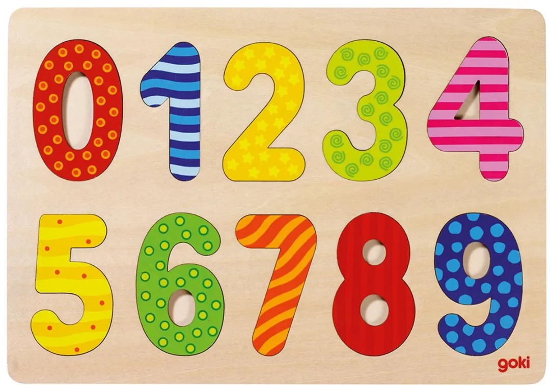 Goki Number Puzzle 0-9 - 10 Stuks - Multi Kleuren
