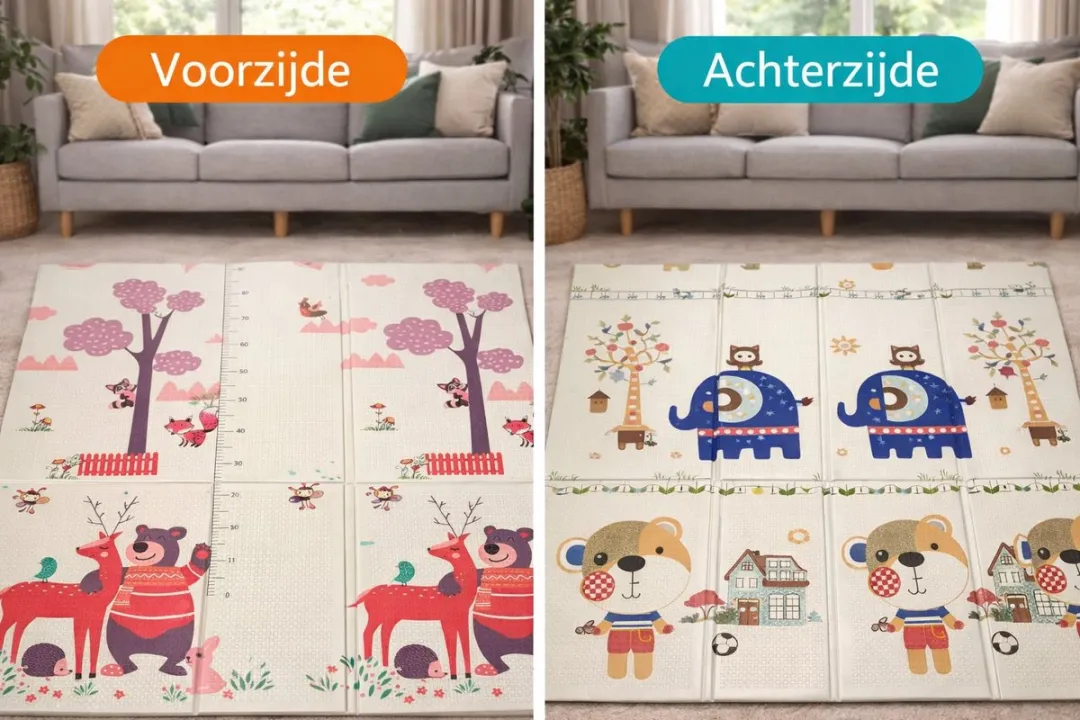 Jack Favorite Toys Speelmat 150x200cm - Extra Dik Foam Kruipmat - Paars/Roz/Wit