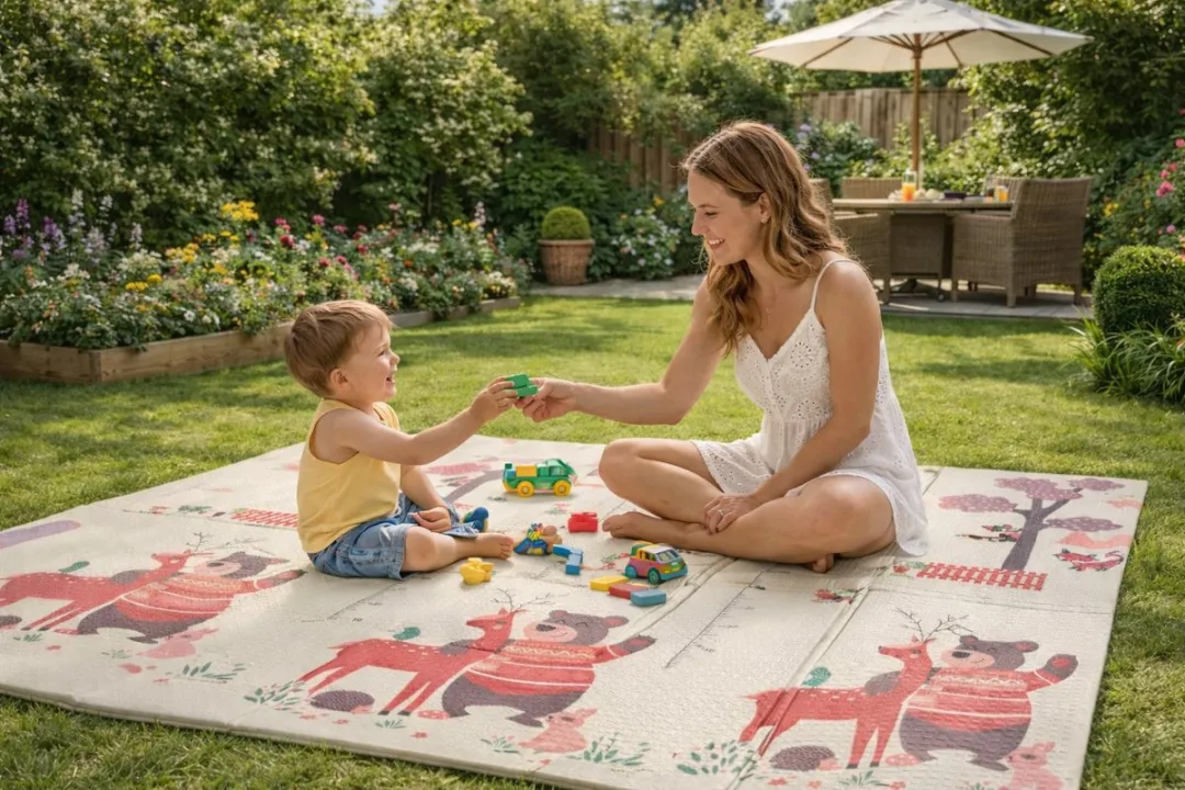 Jack Favorite Toys Speelmat 150x200cm - Extra Dik Foam Kruipmat - Paars/Roz/Wit - afbeelding 6 van 6