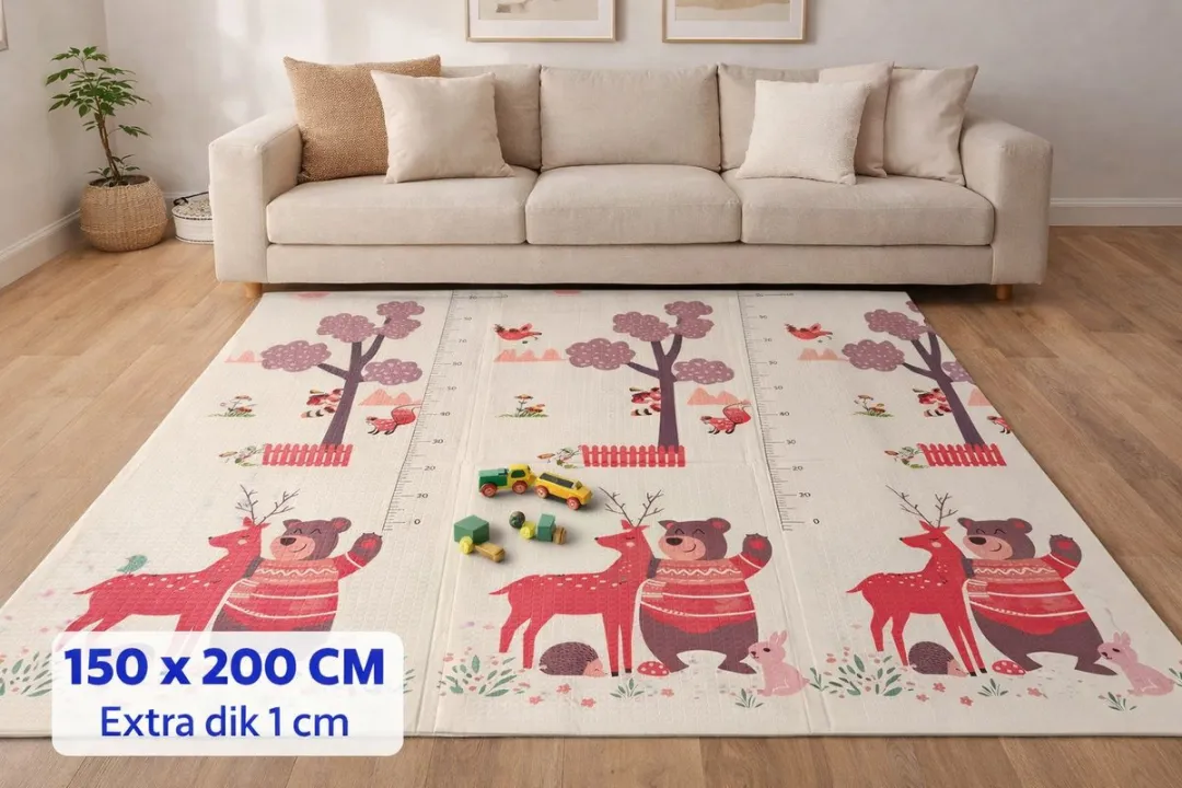 Jack Favorite Toys Speelmat 150x200cm - Extra Dik Foam Kruipmat - Paars/Roz/Wit