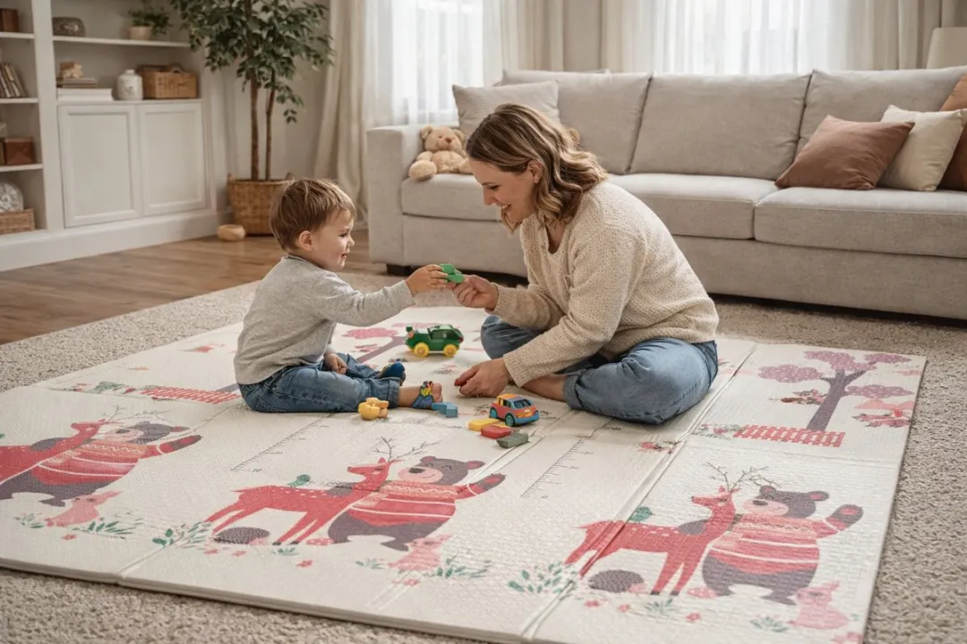 Jack Favorite Toys Speelmat 150x200cm - Extra Dik Foam Kruipmat - Paars/Roz/Wit