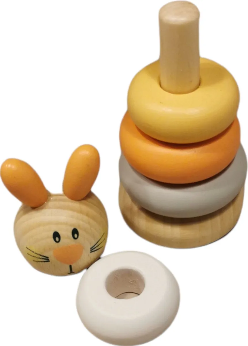 Small Foot Houten Stapeltoren Dieren Pastel - 6-delig