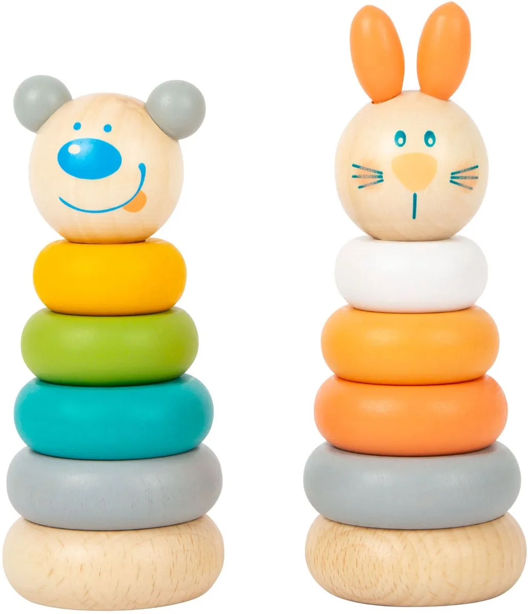 Small Foot Houten Stapeltoren Dieren Pastel