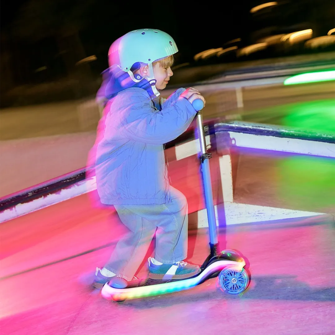 KinderKraft RAKET UP 2-in-1 Loopfiets/Driewieler - 3 Wielen - RGB LED - Opvouwbaar - Zwart