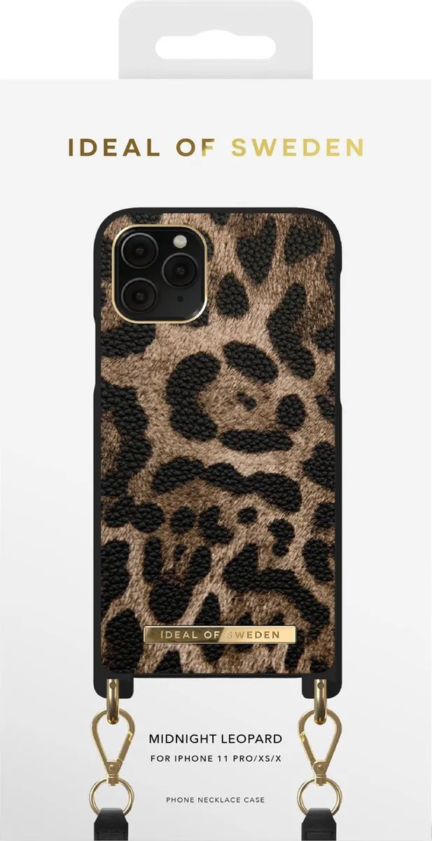 iDeal of Sweden iPhone Necklace Case - Midnight Leopard - afbeelding 3 van 4