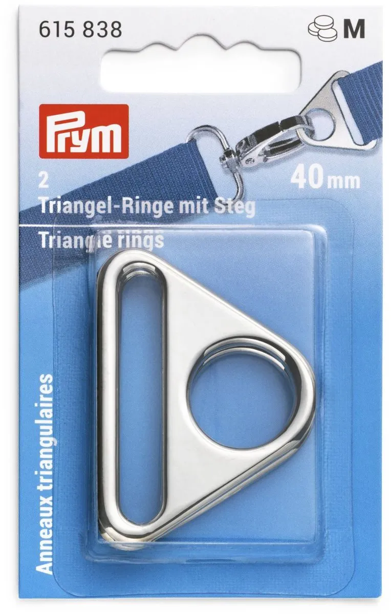 Prym Driehoek-ring met gleuf 40mm - 2 Stuks