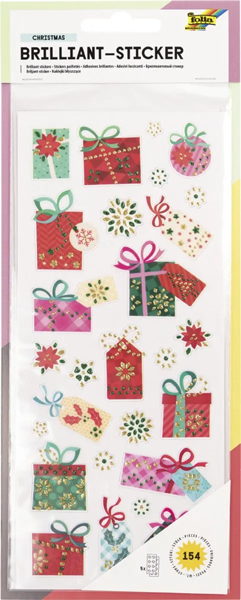 Folia Glanzende Kerststerren-Stickers
