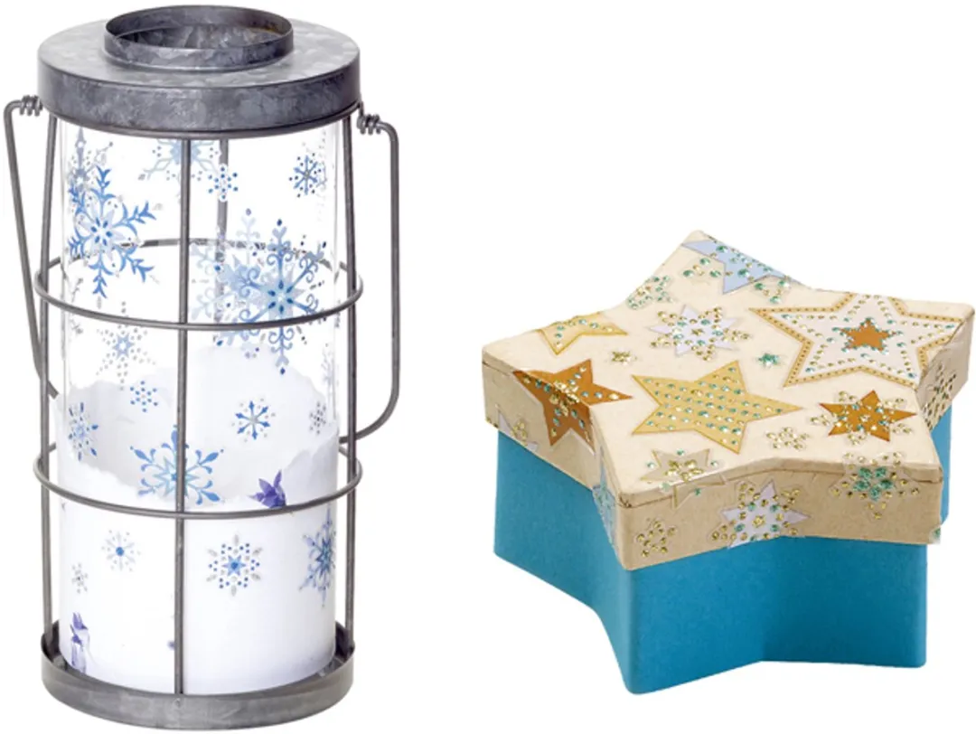 Folia Glanzende Kerststerren-Stickers - 5 Vellen Meerkleurig