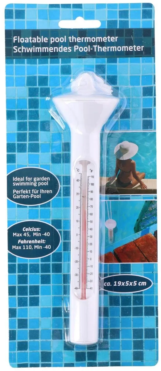Eddy Toys Drijvende Zwembadthermometer 19cm - Wit