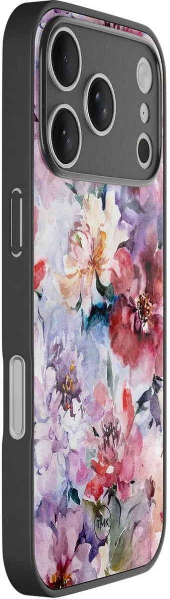 Casevibes iPhone 17 Pro Hoesje Bloemen Acryl - Zwart