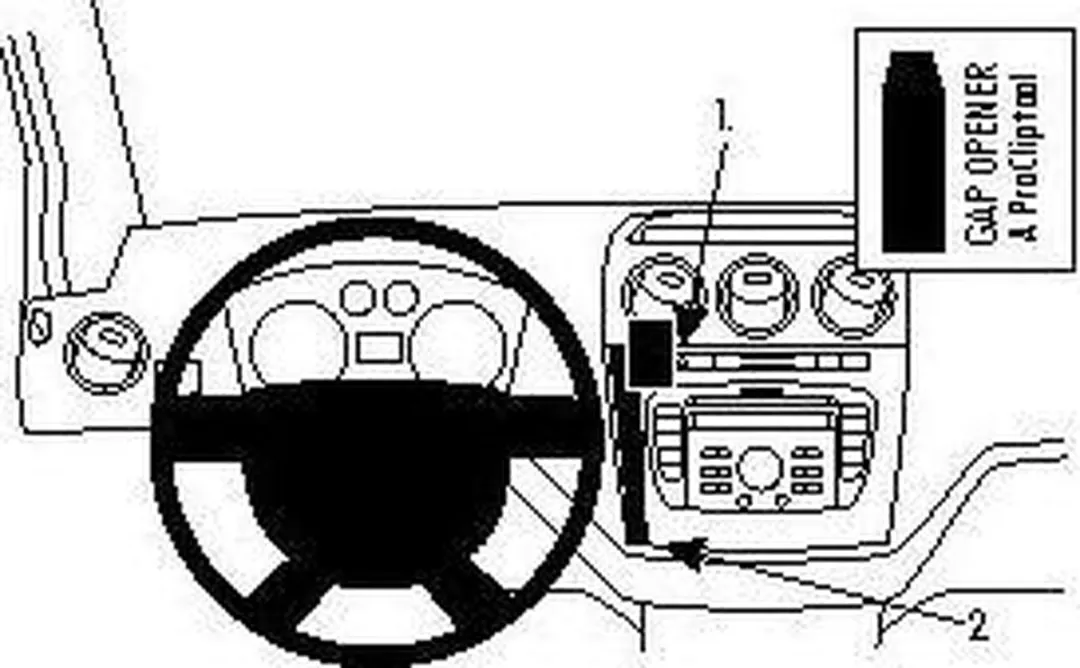 Brodit ProClip 854379 Telefoonhouder - Ford Transit Connect 2010-2013 - Zwart
