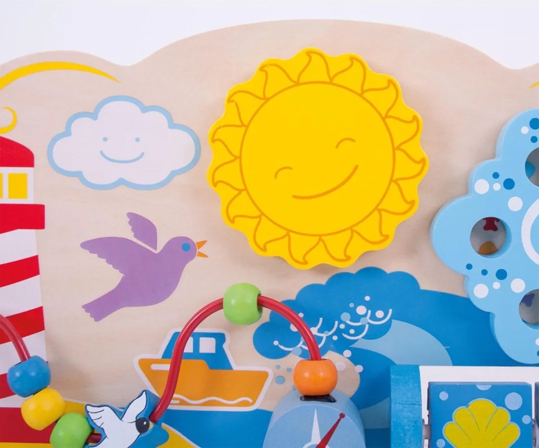 BIGJIGS Houten Activiteitenpaneel Oceaan - Multikleur