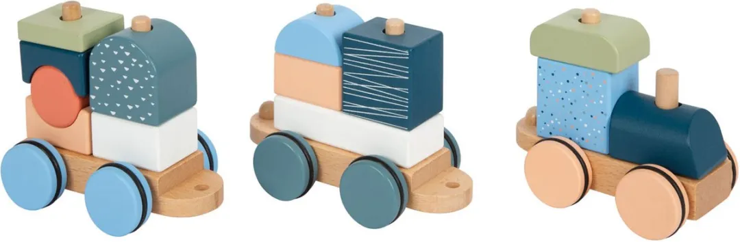 Small Foot Houten Stapelblokkentrein Arctic - 16-delig Multicolor - afbeelding 6 van 6