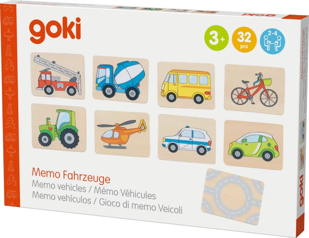 Goki Memo Game Vehicles 56301 - Multicolor