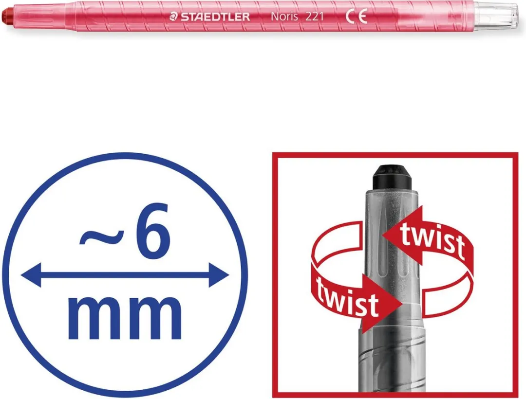 STAEDTLER Noris Club Wax Twister Set 12 Stuks - Meerkleurig - afbeelding 6 van 6