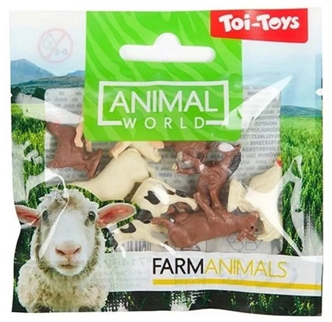 Toi-Toys Mini Boerderij Speelfiguurtjes - 8 Stuks - Boerderij