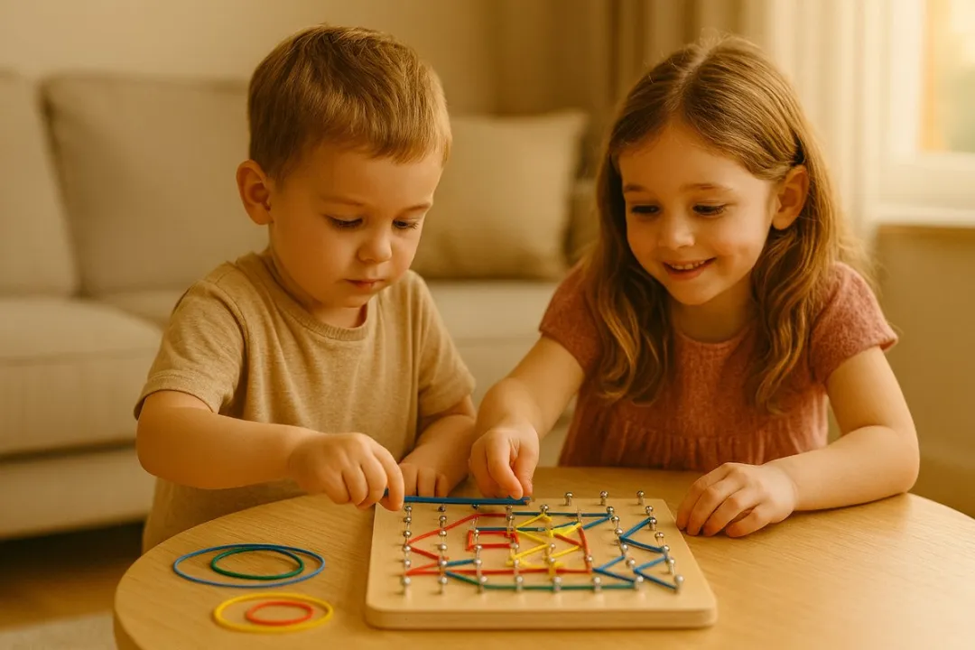Tooky Toy Elastiek Spel Montessori - 69-delig - Multicolor