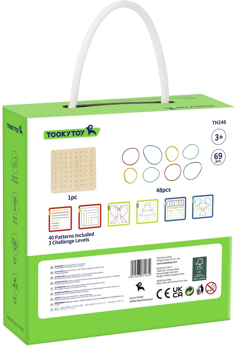 Tooky Toy Elastiek Spel Montessori - 69-delig - Multicolor - afbeelding 6 van 6