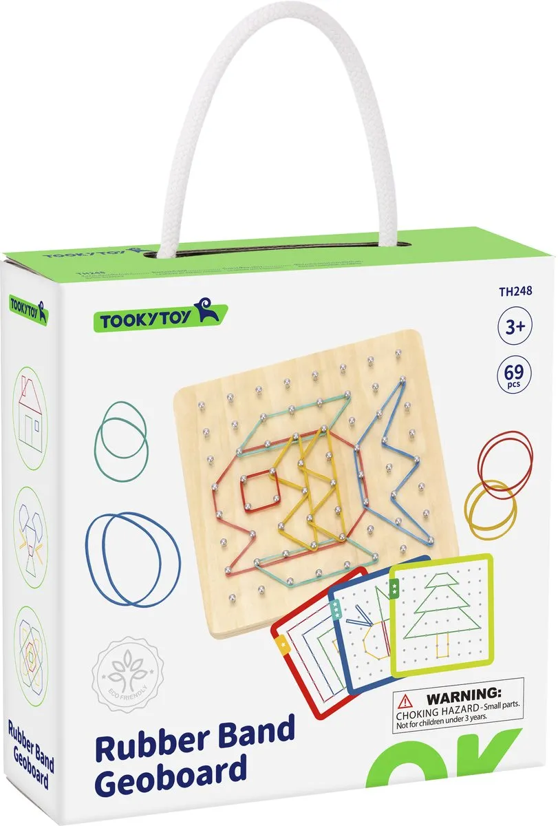 Tooky Toy Elastiek Spel Montessori - 69-delig - Multicolor