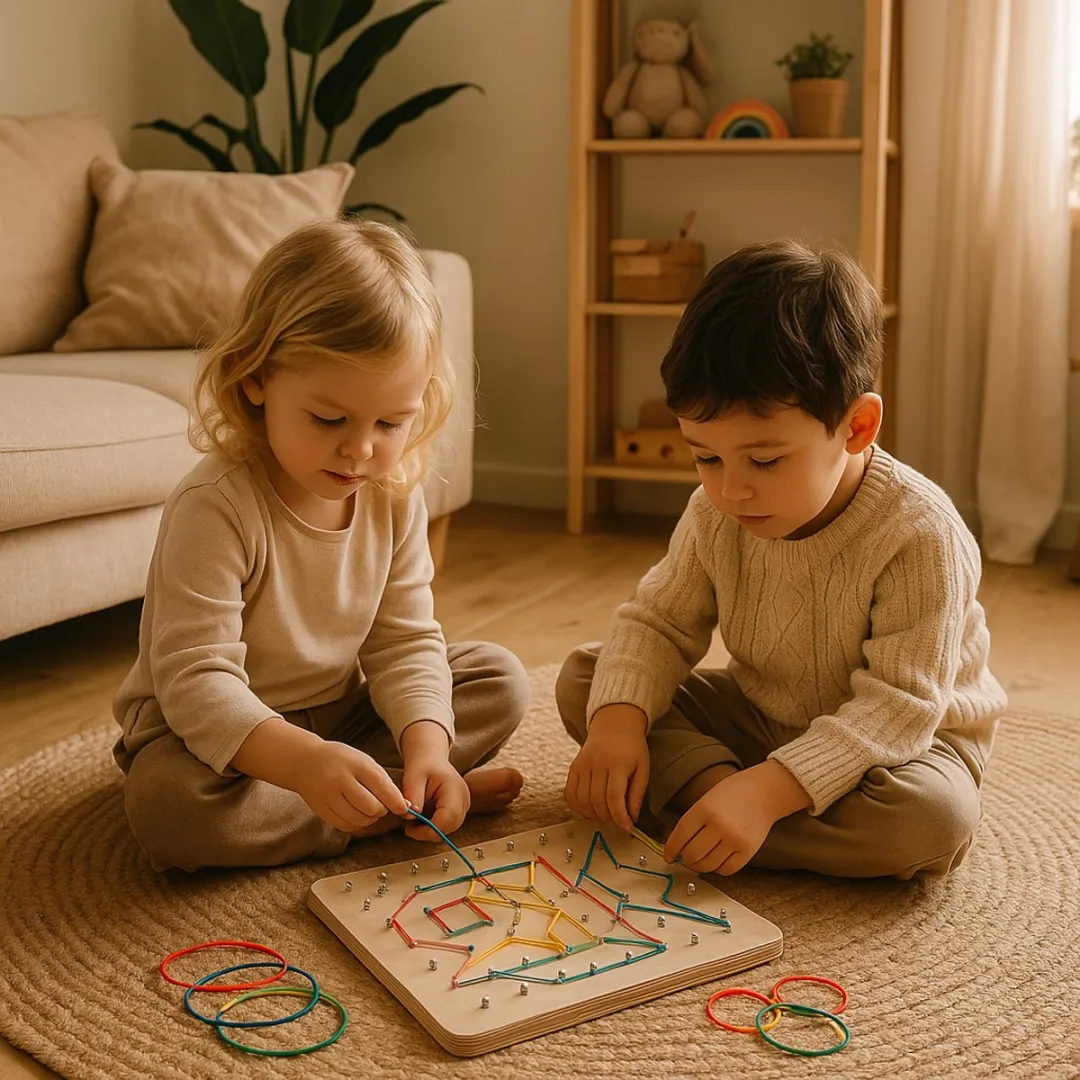 Tooky Toy Elastiek Spel Montessori - 69-delig - Multicolor