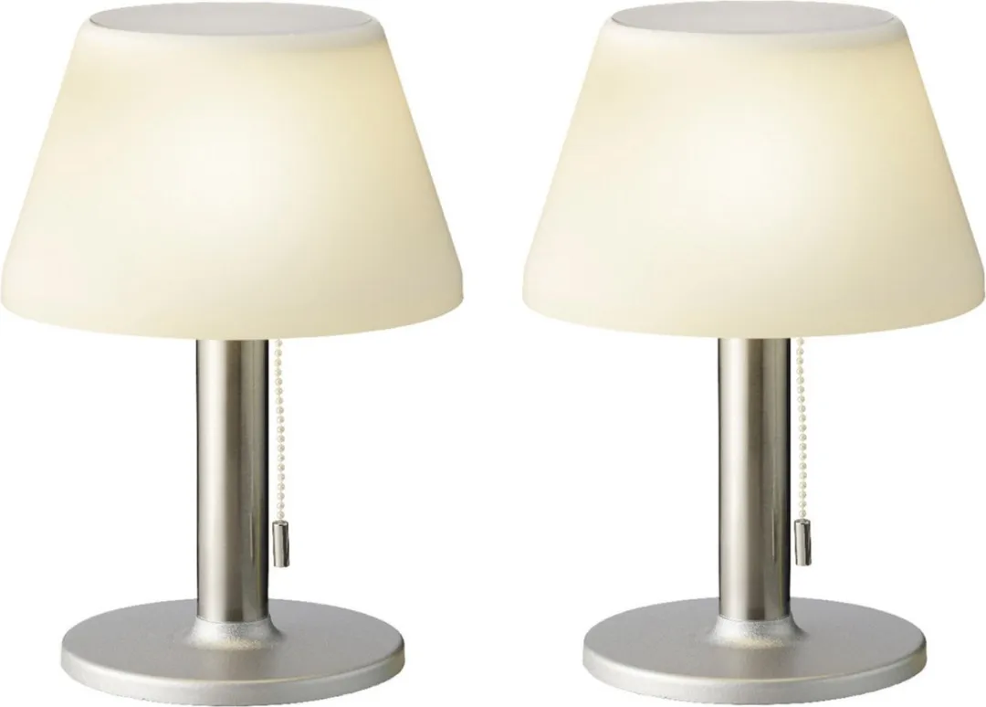 Decoris Solar Tafellamp RVS 20cm - Wit