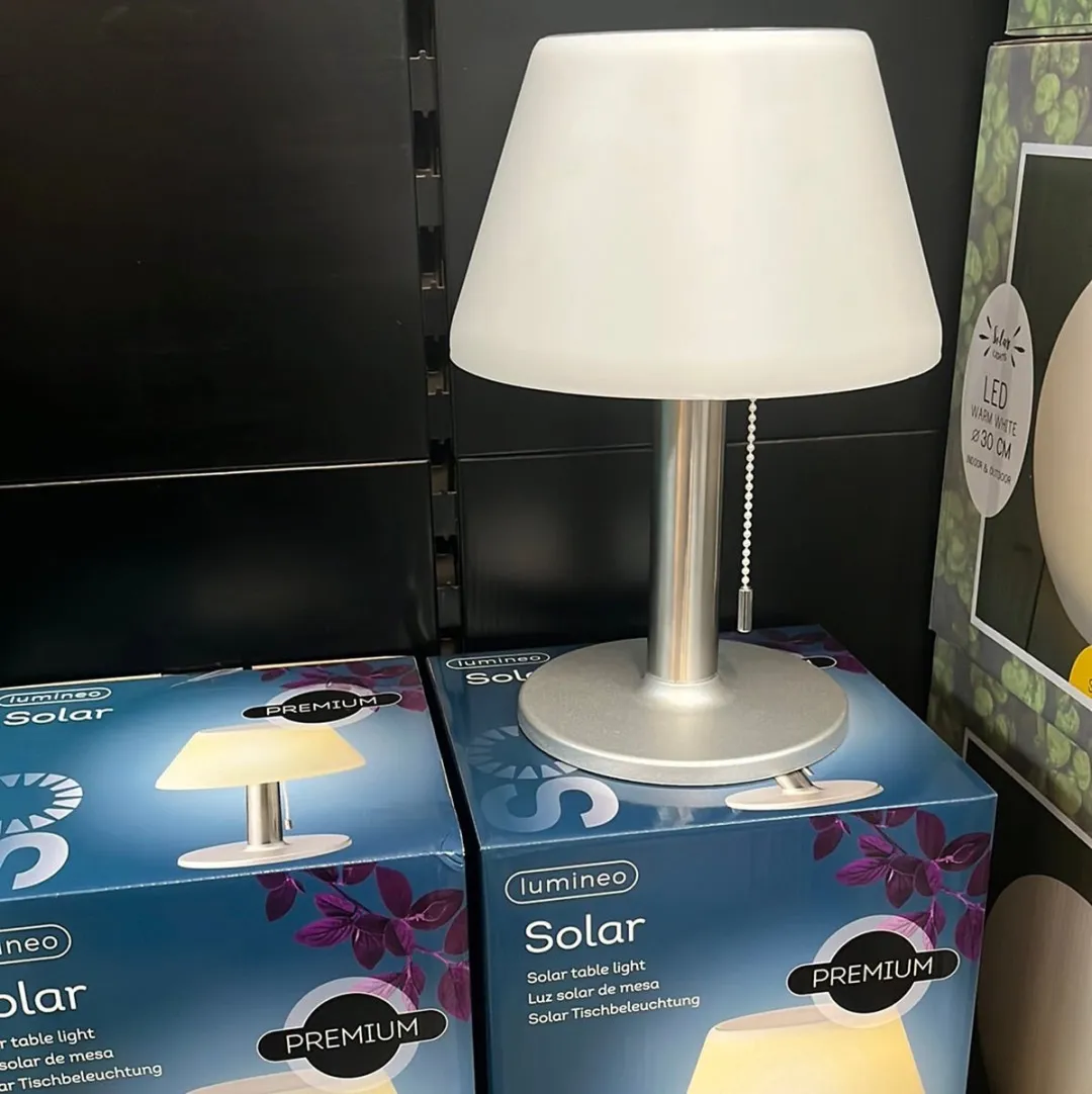 Decoris Solar Tafellamp RVS 20cm - Wit